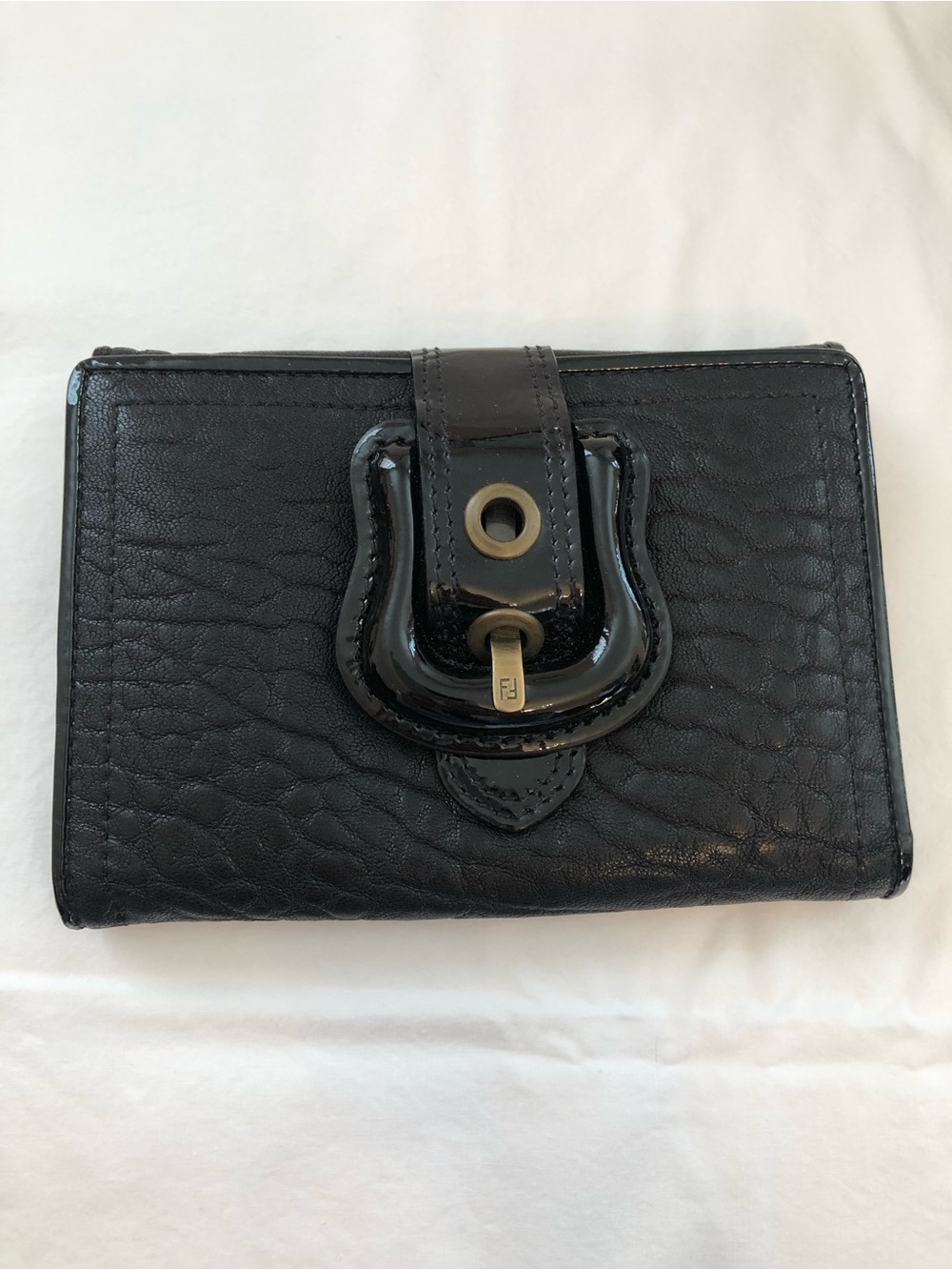 Authentic Fendi Women's Soft Black Leather B Wallet